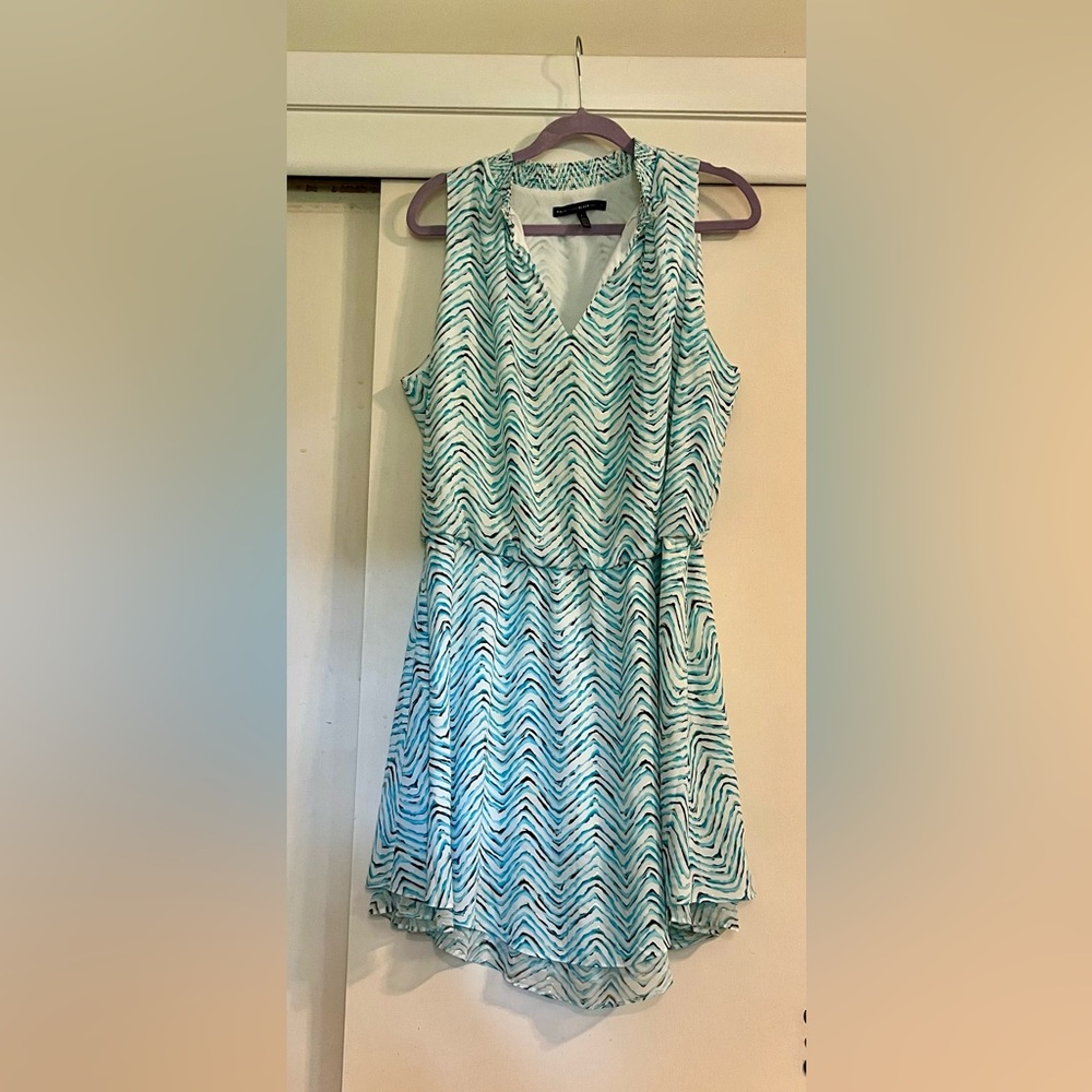 White House Black Market Blue Pleated Maxi Sundress